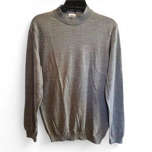 Zara Men's Wool Blend Gray Mock Neck Long sleeve shirt size Medium